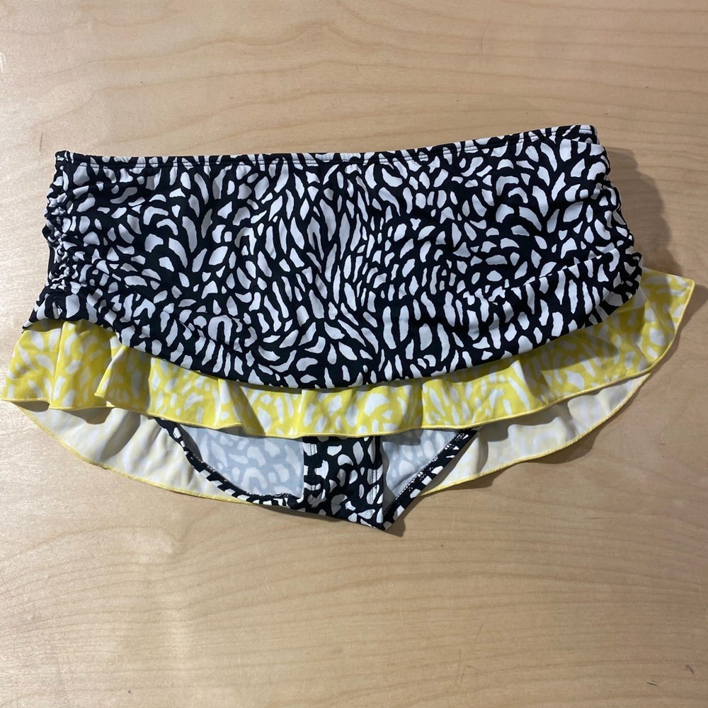 24th & Ocean Stylish Black and Yellow Women's Bikini Bottom Large (NA) - Picture 2 of 9
